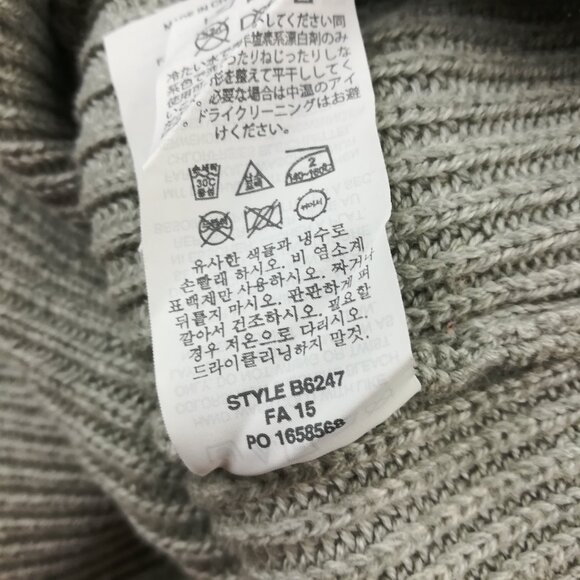 J Crew Sweater Ribbed Cotton Military Leather Shoulder Patches Gray Mens Large - Picture 6 of 11